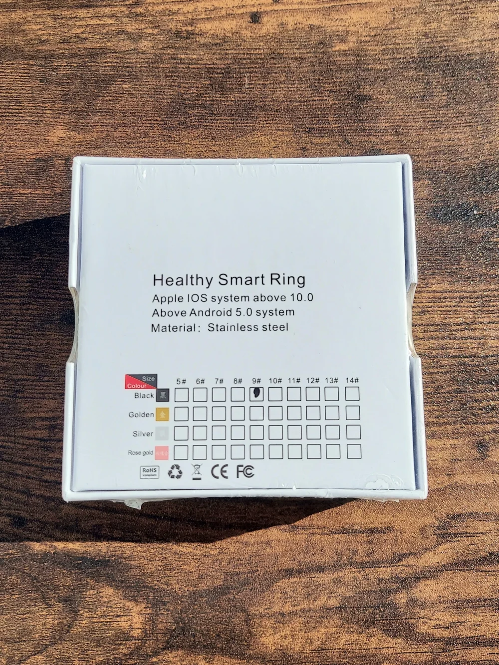 Smart Ring Heart Monitor In Black Size 9 NWT Activewear Athleisure Preppy